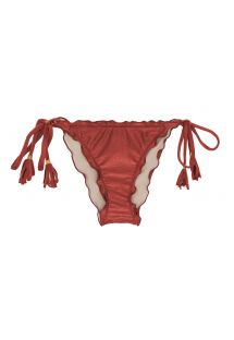 Burgundy scrunch side-tie bikini bottom - BOTTOM LIQUOR FRUFRU