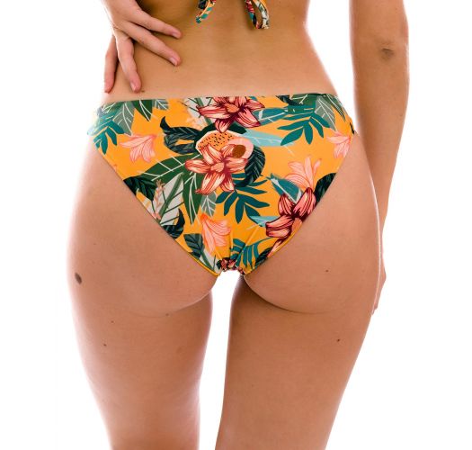 Slip bikini fisso con stampa floreale giallo ocra - BOTTOM LIS COMFY