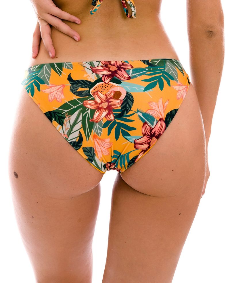 Orange yellow floral fixed bikini bottom - BOTTOM LIS COMFY