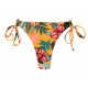 Braguita de bikini con doble tira anaranjada con flores - BOTTOM LIS FIO-TIE