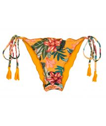 Orange-yellow scrunch bikini bottom with wavy edges - BOTTOM LIS FRUFRU