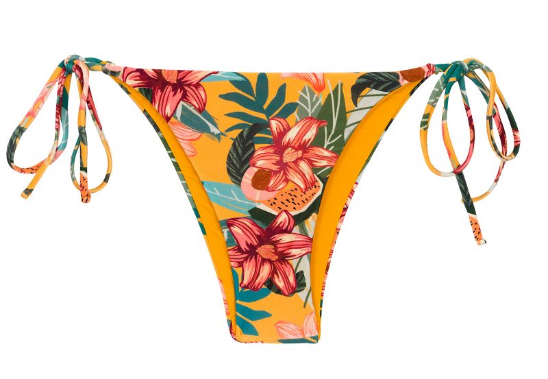 Orange & yellow floral tie-up Brazilian bikini bottom - BOTTOM LIS IBIZA