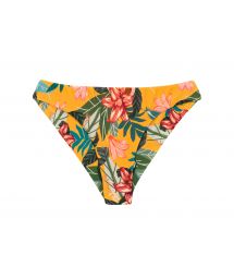 Orange yellow fixed scrunch bikini bottom in floral print - BOTTOM LIS NICE