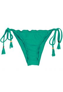 Grønne brasilianske scrunch bikinitrusser med pomponer - BOTTOM MALAQUITA EVA