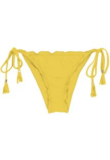 Brasilian Scrunch Bikinihöschen, gelb, mit Pompons - BOTTOM MELON EVA