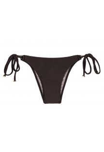Accessorized iridescent brown Brazilian bikini bottom - BOTTOM METEORITE INVISIBLE