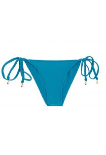 Accessorized blue side-tie scrunch bikini bottom - BOTTOM NILO CORTINAO