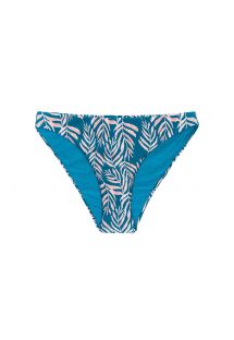 Blue bikini bottom with leaf pattern - BOTTOM PALMS-BLUE COMFY