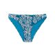 リーフ模様が施されたブルーのビキニボトム - BOTTOM PALMS-BLUE COMFY