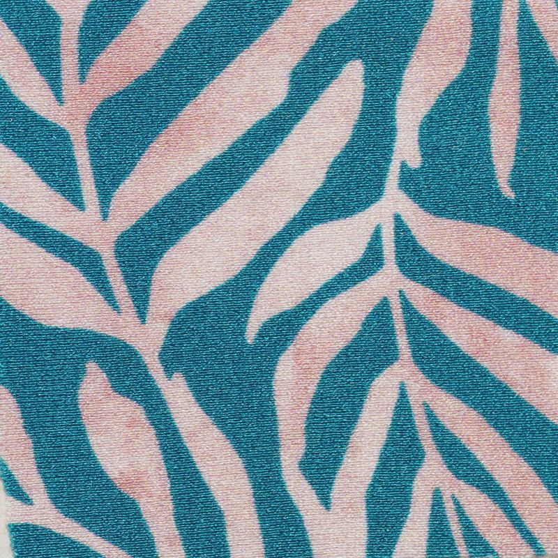 Blue scrunch bikini bottom with leaf pattern and wavy edges - BOTTOM PALMS-BLUE FRUFRU