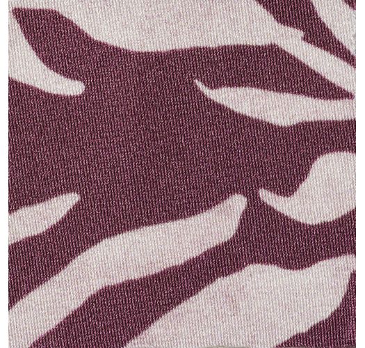 Slip bikini fisso color rosso vino con stampa foglie - BOTTOM PALMS-VINE NICE