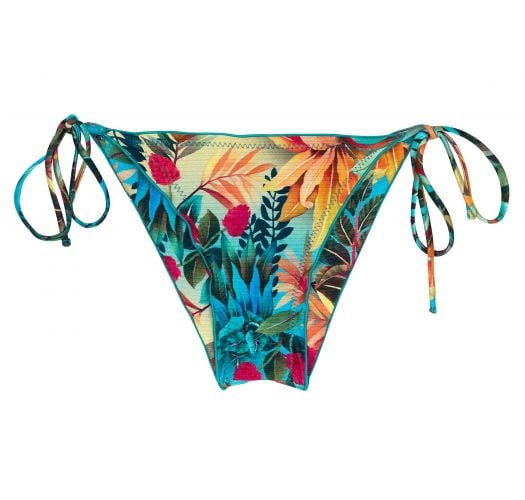 Slip bikini scrunch floreale tropicale con bordi ondulati - BOTTOM PARADISE FRUFRU