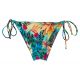 Tropical floral scrunch bikini bottom with wavy edges - BOTTOM PARADISE FRUFRU