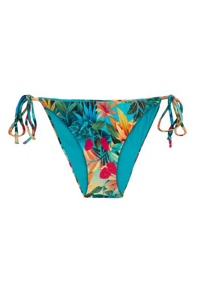 Blue tropical flowers side-tie bikini bottom - BOTTOM PARADISE IBIZA-COMFY
