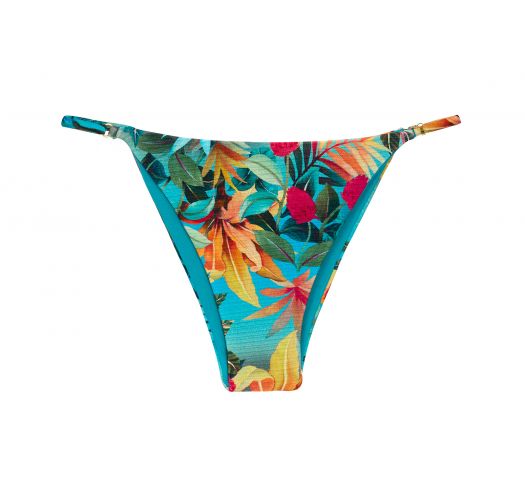 Slip bikini brasiliano regolabile floreale tropicale - BOTTOM PARADISE IBIZA-FIXA