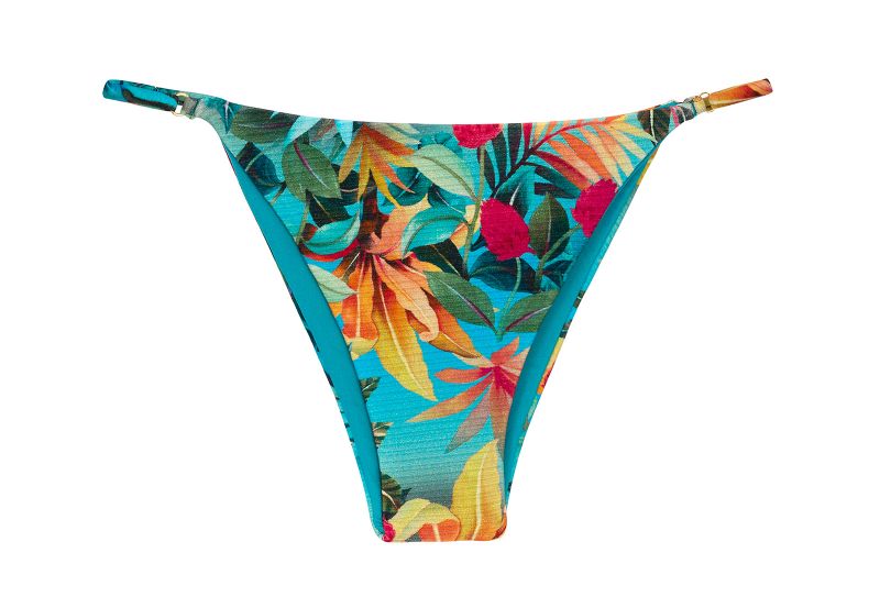 Tropical floral adjustable Brazilian bikini bottom - BOTTOM PARADISE IBIZA-FIXA