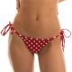 Red g-string bikini bottom with white polka dots - BOTTOM POA RED MICRO