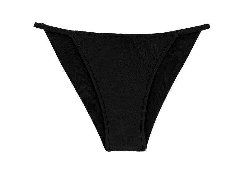 Black cheeky Brazilian bikini bottom with slim sides - BOTTOM PRETO CHEEKY-FIXA