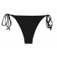 Brazilian Bikinihose in Uni-Schwarz mit Seitenschnüren - BOTTOM PRETO IBIZA