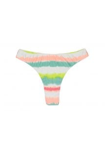 Tie-dye stripe fixed thong bikini bottom - BOTTOM REVELRY FIO