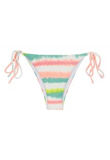Tie dye gestreept Braziliaans bikinibroekje met geknoopte zijkanten - BOTTOM REVELRY IBIZA
