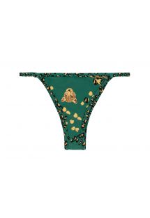 Brazilian fixed bikini bottom with thin sides and green leopard pattern - BOTTOM ROAR-GREEN CALIFORNIA