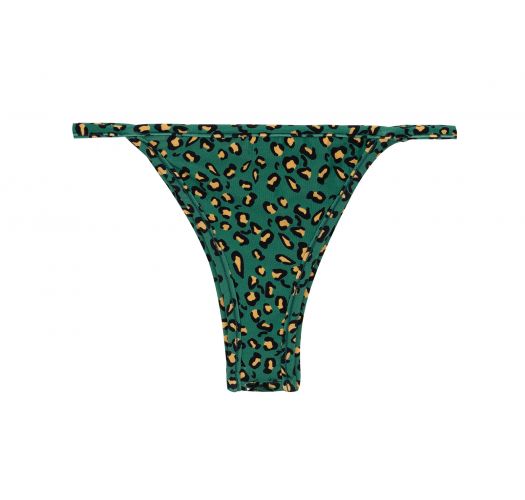Slip fisso brasiliano verde con strisce fianchi sottili e stampa leopardo - BOTTOM ROAR-GREEN CALIFORNIA