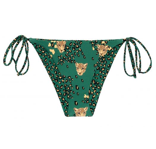 Groen bikinibroekje met luipaardmotief en touwtjes - BOTTOM ROAR-GREEN IBIZA-COMFY