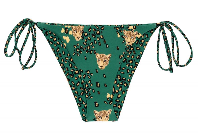 Green leopard print side-tie bikini bottom - BOTTOM ROAR-GREEN IBIZA-COMFY