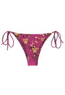 Brazilian Bikinihose rosagrundig mit Seitenschnüren und Leoparden-Motiv - BOTTOM ROAR-PINK IBIZA