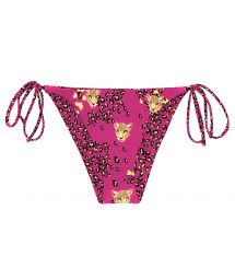 Pink leopard print side-tie bikini bottom - BOTTOM ROAR-PINK IBIZA-COMFY