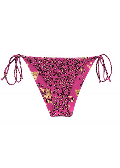 Pink leopard print side-tie bikini bottom - BOTTOM ROAR-PINK IBIZA-COMFY