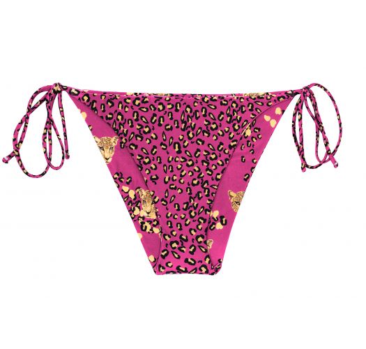 Slip bikini con lacci rosa con stampa di leopardo - BOTTOM ROAR-PINK IBIZA-COMFY