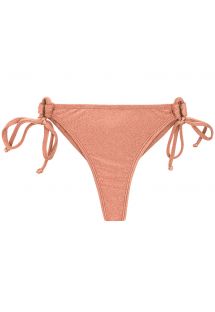 Peach-pink side-tie string bikini bottom - BOTTOM ROSE DETAIL