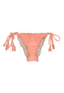 Peach pink scrunch side-tie bikini bottom - BOTTOM ROSE FRUFRU