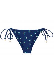 Navy side-tie bikini bottom with bird pattern - BOTTOM SEABIRD CHEEKY
