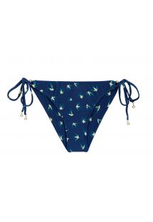 Braguita de bikini scrunch con lazo lateral azul marino - patrón de pájaros - BOTTOM SEABIRD CHEEKY COMFORT