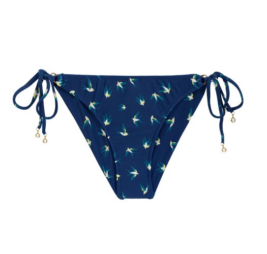 Navy side-tie scrunch bikini bottom birds pattern - BOTTOM SEABIRD CHEEKY COMFORT