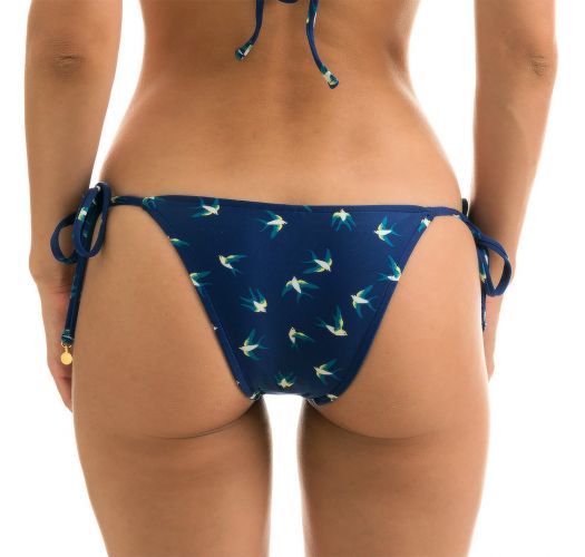 Navy side-tie bikini bottom in birds print - BOTTOM SEABIRD INVISIBLE
