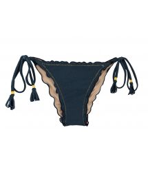Iridescent navy side-tie scrunch bikini bottom - BOTTOM SHARK FRUFRU