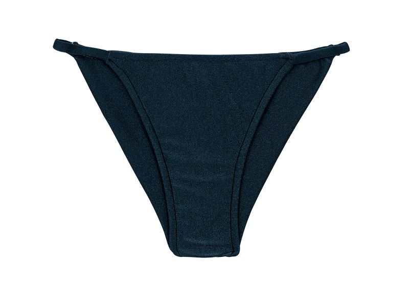 Iridescent midnight blue cheeky Brazilian bikini bottom with thin sides - BOTTOM SHARK CHEEKY-FIXA