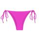 Magenta pink textured Brazilian bikini bottom with twisted ties - BOTTOM ST-TROPEZ-PINK IBIZA