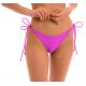Magenta pink textured Brazilian bikini bottom with twisted ties - BOTTOM ST-TROPEZ-PINK IBIZA