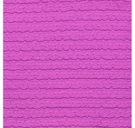 Magenta pink textured Brazilian bikini bottom with twisted ties - BOTTOM ST-TROPEZ-PINK IBIZA