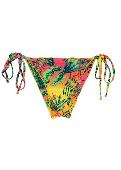 Multicolored tropical scrunch bikini bottom with wavy edges - BOTTOM SUN-SATION FRUFRU