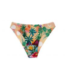 Colorful tropical fixed scrunch bikini bottom - BOTTOM SUNSET NICE
