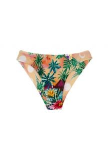 Colorful tropical fixed scrunch bikini bottom - BOTTOM SUNSET NICE