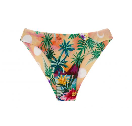 Kolorowe tropikalne figi do bikini typu scrunch - BOTTOM SUNSET NICE