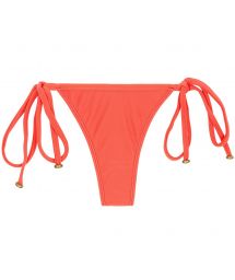 Salmon pink side-tie string bikini bottom - BOTTOM TABATA MICRO
