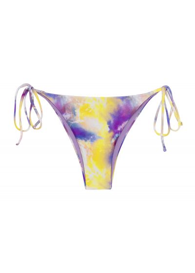 Purple & yellow tie-dye side-tie bikini bottom - BOTTOM TIEDYE-PURPLE IBIZA